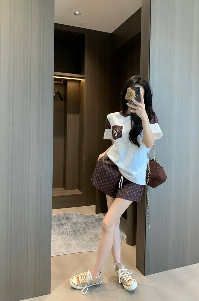 New Arrival Louis Vuitton 25Ss Summer New Arrival Monogram Patchwork Short-Sleev