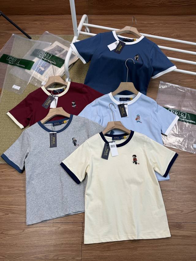 Exclusive Style Ralph Lauren 25Ss Summer Exclusive Style Color-Block Collar Embr