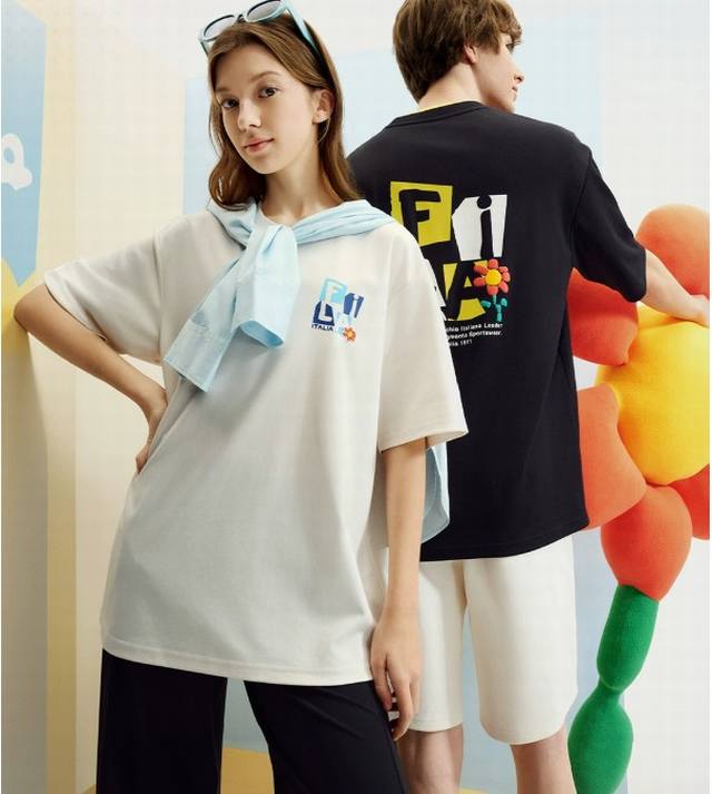 Fila X Tim Lahan Couple's Short-Sleeve T-Shirt Men's And Women's Summer New Arri