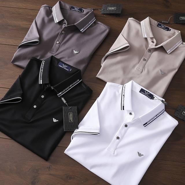 Premium Selection! Armani New Men's Collared Short-Sleeve Polo Shirt! Classic An
