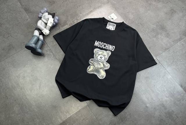Moschino Letter Bear Print Short-Sleeve T-Shirt! The Cute Cartoon Bear With Its