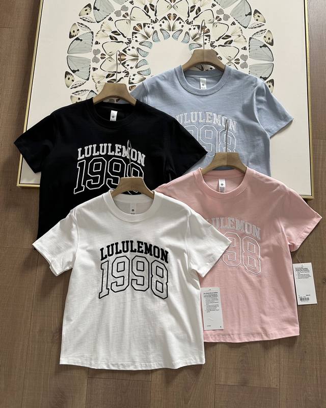 2025 New Luluemon Relaxed-Fit College-Style T-Shirt. With The Summer Heat Upon U