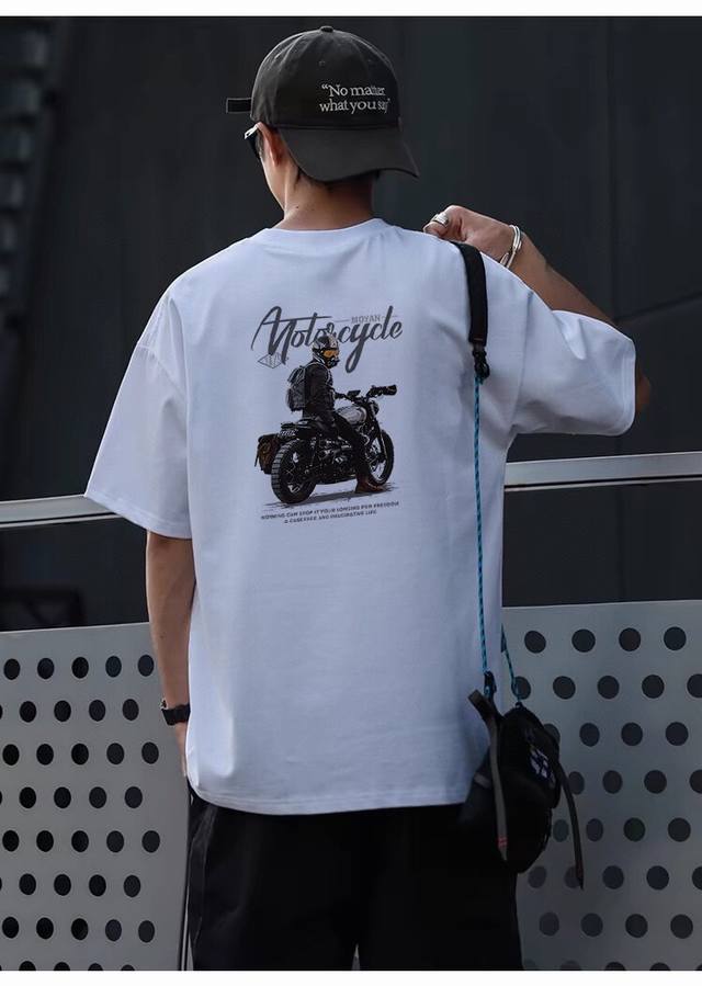 260G Heavyweight Cotton The North Face Tnf Retro American Motorcycle-Style Motor