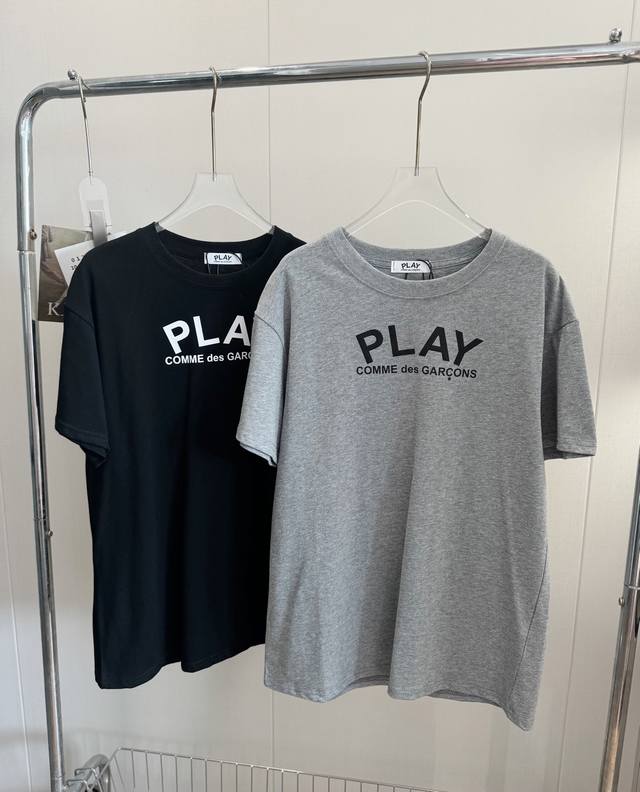 Product Name: Cdg Kawanaga Front Letter And Large Heart Back Short-Sleeve T-Shir