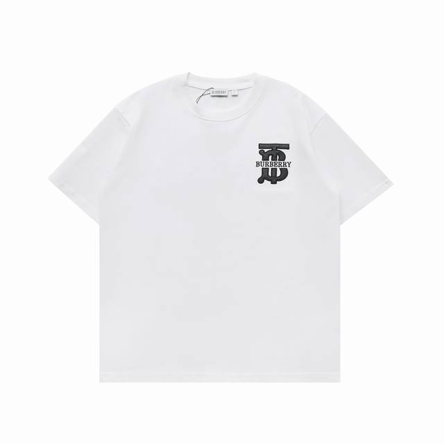 Top-Tier Replica Version Burberry New-Style Embroidered Round-Neck Short-Sleeve