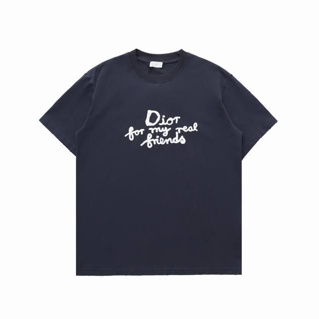 Top-Tier Replica Version Dior Floral Embroidered Casual Round-Neck Short-Sleeve