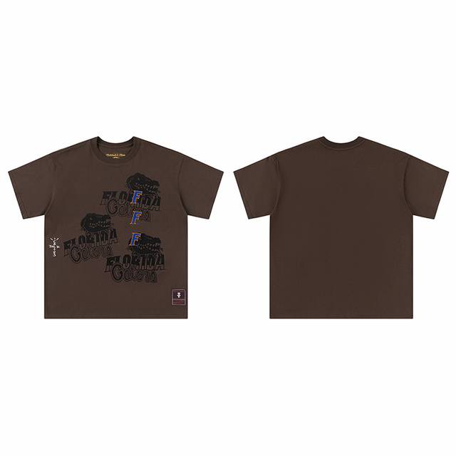 T8830 Premium Quality Travis Scott X Mitchell X Ness Florida Gators Seal Short-S