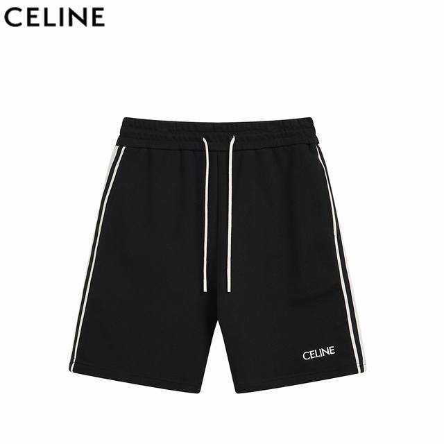 Celine 25Ss Woven Ribbon Embroidered Letter Shorts 2025 New Celine Model, Made F