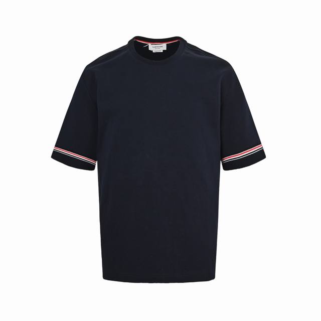 Thom Browne Thom Browne 25Ss Three-Color Striped Cuff Short-Sleeve Shirt Origina