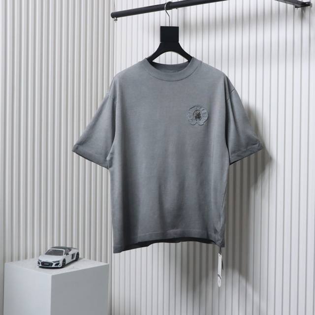 Krosin Heavy-Washed Vintage-Look Short-Sleeve Top Made With 280G Fabric, 100% Co
