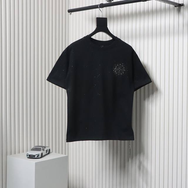 Chrome Hearts Crox Heart Studded Full-Drill Short-Sleeve T-Shirt Using Direct-To