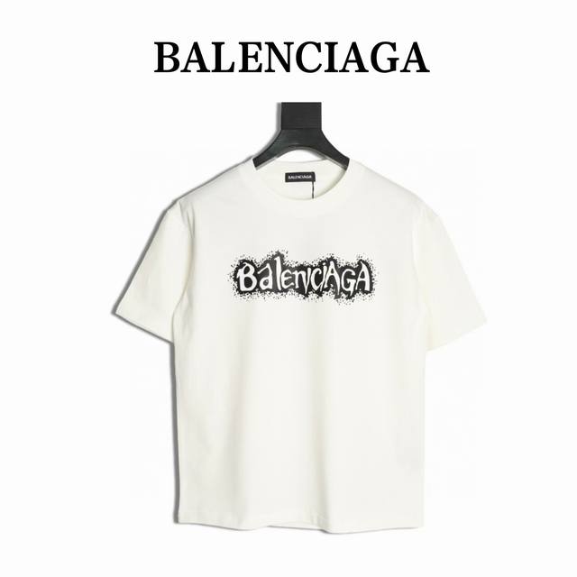 Balenciaga Paris 25Ss Shadow Letter Short-Sleeve T-Shirt Made From Custom-Made 2