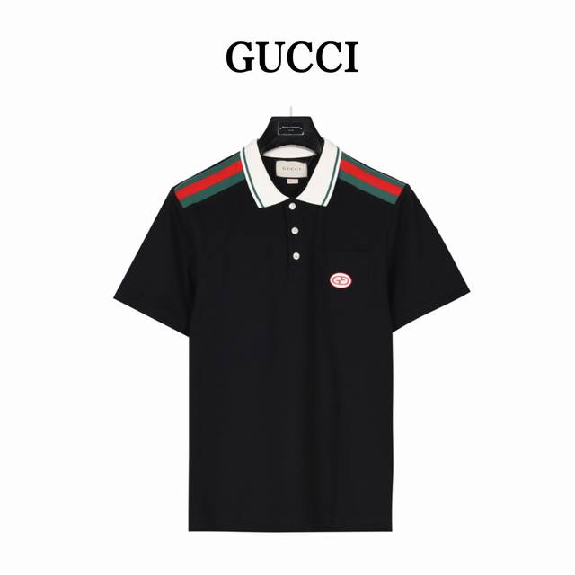 Gucci Red And Blue Woven Strap Interlocking Double G Cotton Polo Shirt This Fash