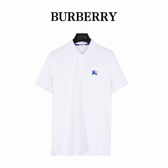 Burberry Polo Shirt With Embroidered Horse On The Chest Crafted From Cotton Mesh