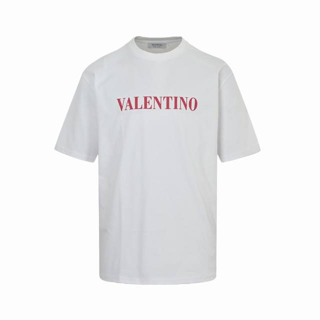 Valentino Vltn 25Ss Red Letter Print Short-Sleeve Shirt, Light Luxury Style, Ess