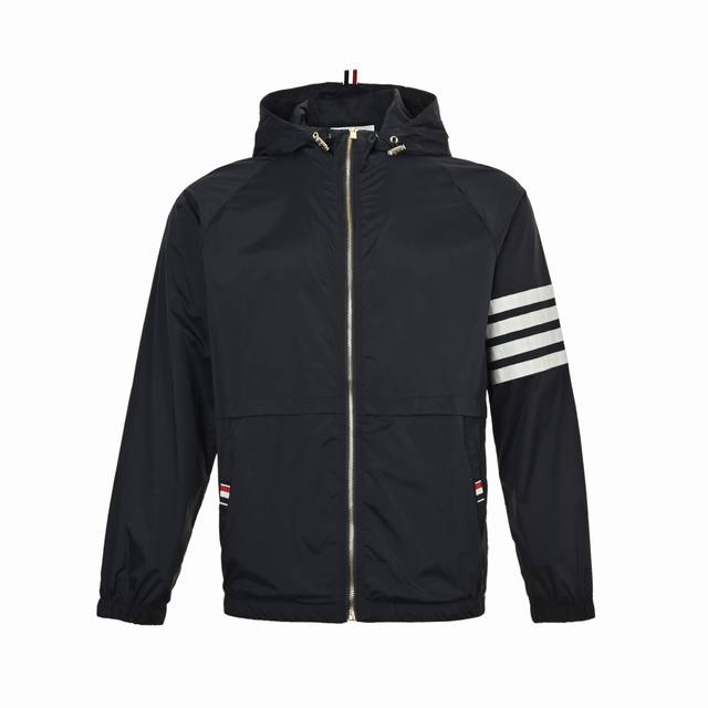 Thom Browne Classic Four-Stripe Woven Strap Sun Protection Jacket Fashionable An