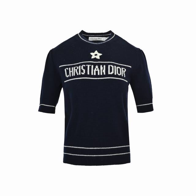 Dior Cd Letter Knit Sweater Short Sleeve Craftsmanship: This Knit Sweater Exudes