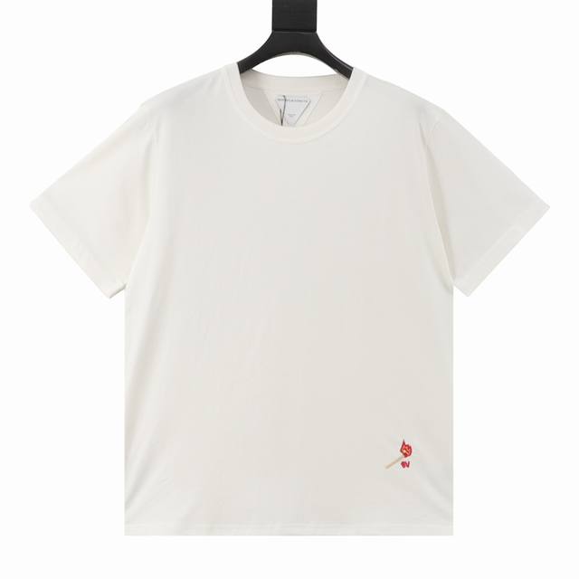 Bottega Veneta Bv 25Ss Little Matchstick Embroidered Folded Sleeve Short-Sleeve