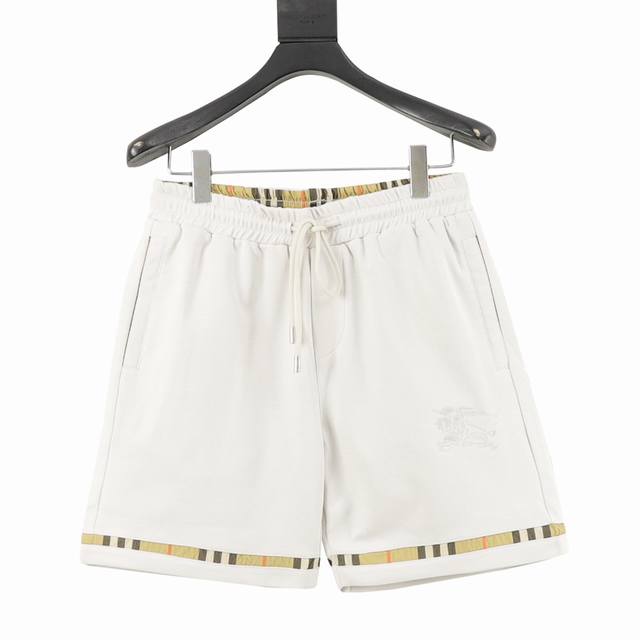 Burberry Patchwork Check Horse Embroidered Shorts Custom-Woven Fabric, Dyed And