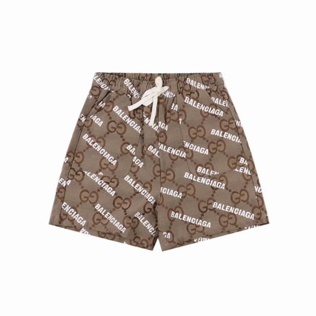 Balenciaga Paris Blcg Gucci 25Ss Collaboration Jacquard Bullet Print Shorts, Lux