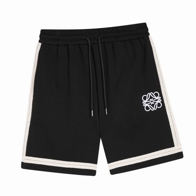 Loewe Summer New Arrival Embroidered Logo Patchwork Woven Strap Casual Shorts, H
