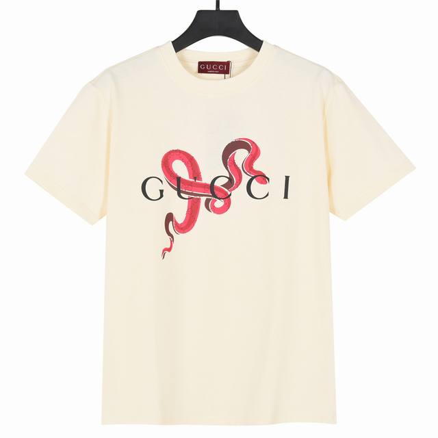 Gucci 2025 Snake Year Limited Edition Printed Short-Sleeve T-Shirt. Fabric Made