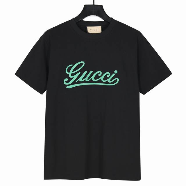 Gucci 2025 Spring/Summer New Official Website Letter Embroidered Short-Sleeve T-