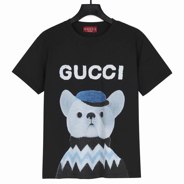 Gucci 2025 Spring/Summer New Animal Illustration Series Printed Short-Sleeve T-S