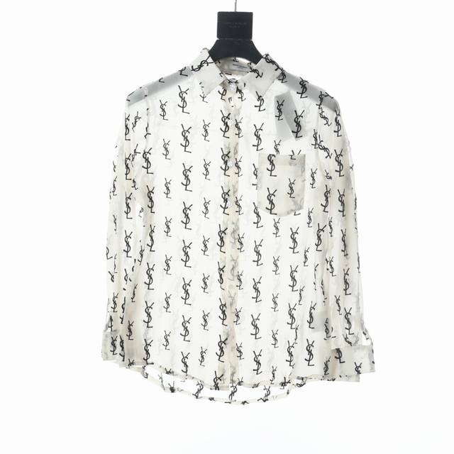 Slp Saint Laurent 24Ss Silk Crepe Velvet Sun Protection Shirt Perfectly Understa