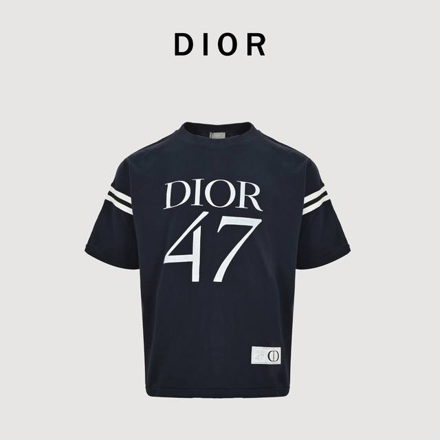 Dior 25Ss Cd47 Letter Print Short-Sleeve T-Shirt. The Fabric Is Made From 21-Cou