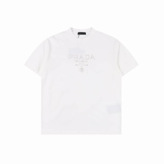 Prada Classic Patch Embroidered Short-Sleeve T-Shirt. Sizes Xs-Xl.