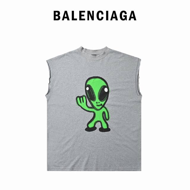 Balenciaga | Alien Dissolving Smile Print Sleeveless T-Shirt Vest Parisian-Style