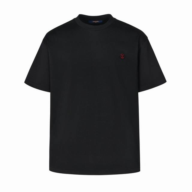 Louis Vuitton Summer New Arrival Classic Red Small Logo Embroidered Round Neck S