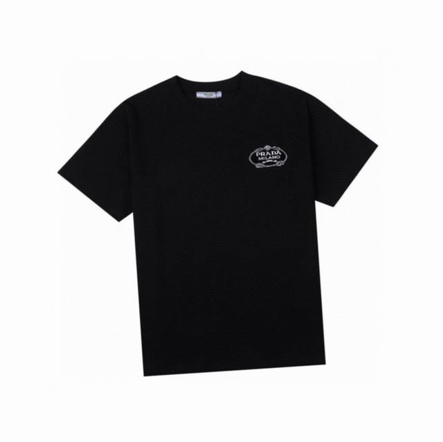 Prada Summer New Arrival Classic Small Logo Embroidered Round Neck Short-Sleeve