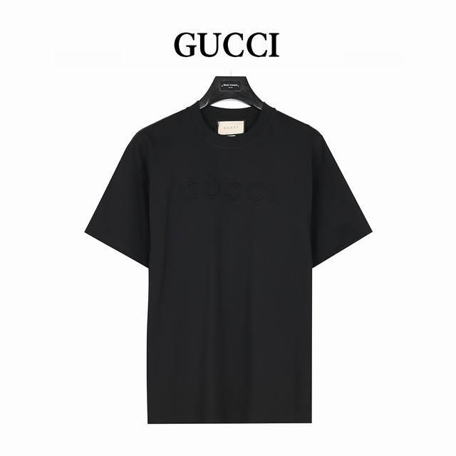 Gucci 25Ss 3D Embossed Logo Letter Short-Sleeve T-Shirt Made From 16S Hemp-Cotto