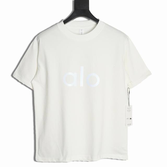 Alo 25Ss Reflective Letter Short-Sleeve T-Shirt Fabric Made From Custom 240G 26-