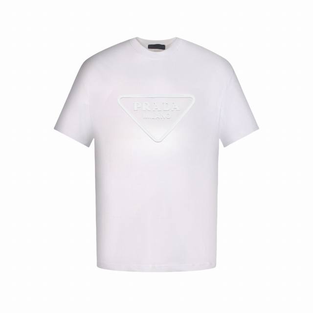 Prada 3D Embossed Short-Sleeve T-Shirt Made From Exclusive Custom-Made 270G High