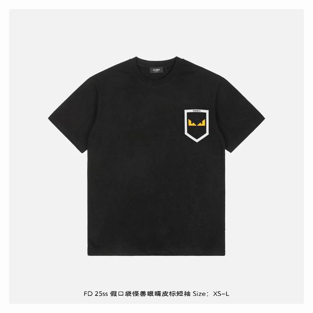 Fendi 25Ss Fake Pocket Monster Eye Leather Label Short-Sleeve Shirt Made From 23