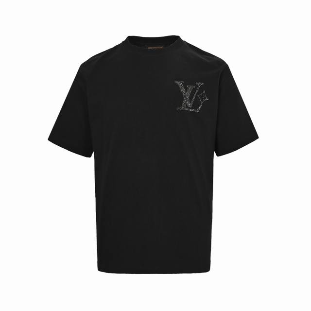 Louis Vuitton 25Ss Front And Back Letter Logo Rhinestone-Embellished Short-Sleev