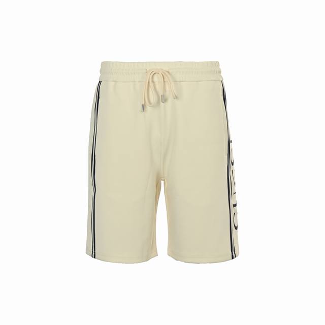 Gucci 25Ss Side-Striped Embroidered Letter Shorts Fabric Made From 400G Cotton S