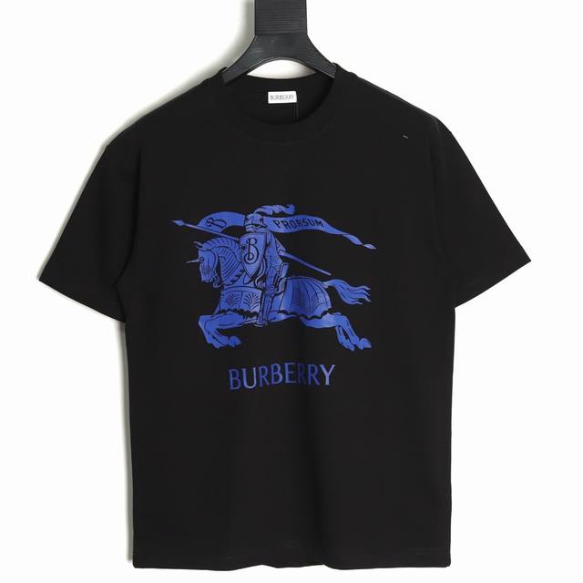 Burberry 25Ss Blue War Horse Short-Sleeve T-Shirt Fabric Undergoes Two High-Temp