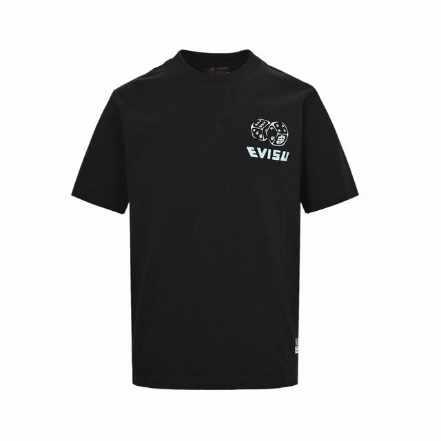 Evisu Fukujin Black Diamond Daruma Dice Print Short-Sleeve Shirt Size: S-Xxl