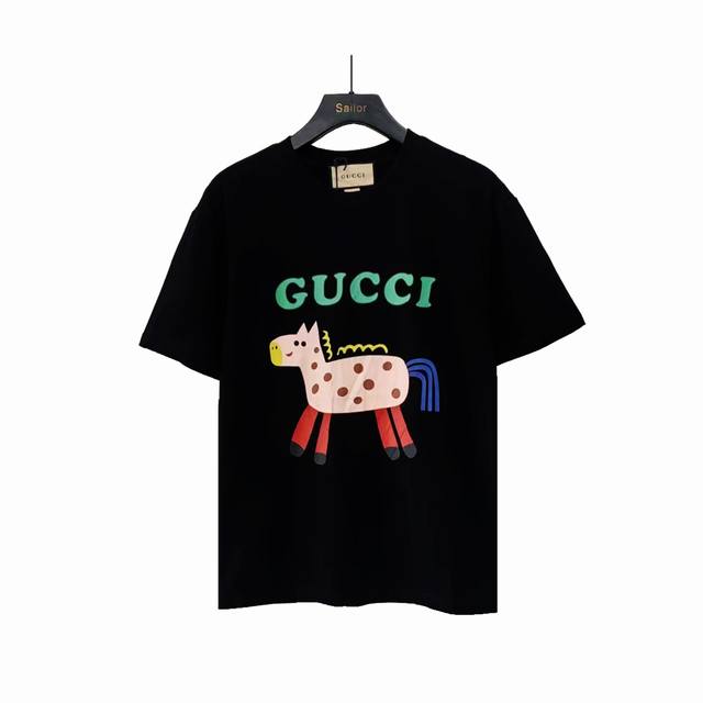 Actual Photo Details + Size Chart Gucci Early Spring Cartoon Animal Pony Print T