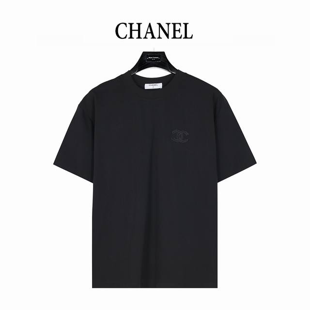 Chanel 25Ss Subtle Woven Logo Double C 3D Embroidered Short-Sleeve T-Shirt. A Si
