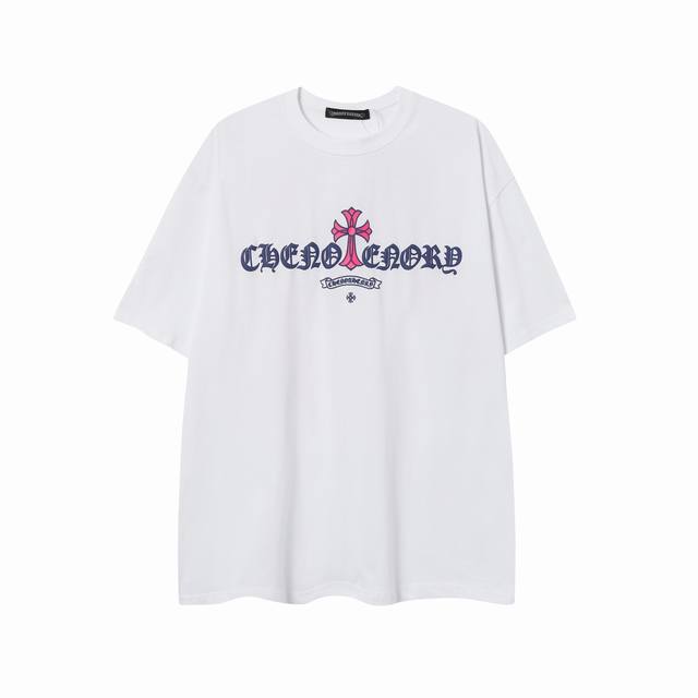 High-Quality Chrome Hearts Krosin Sanskrit Cross Large Wing Foam Print Short-Sle