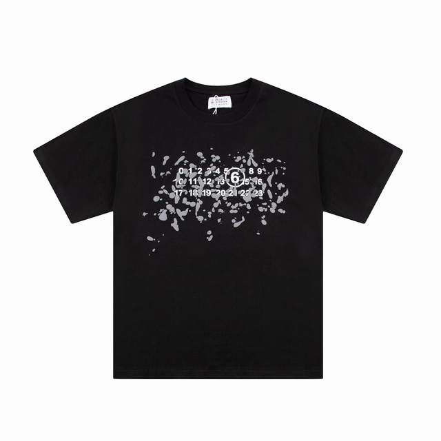 High-End Maison Margiela Mm6 Foam Digital Print Short-Sleeve Shirt, Unisex. Exud