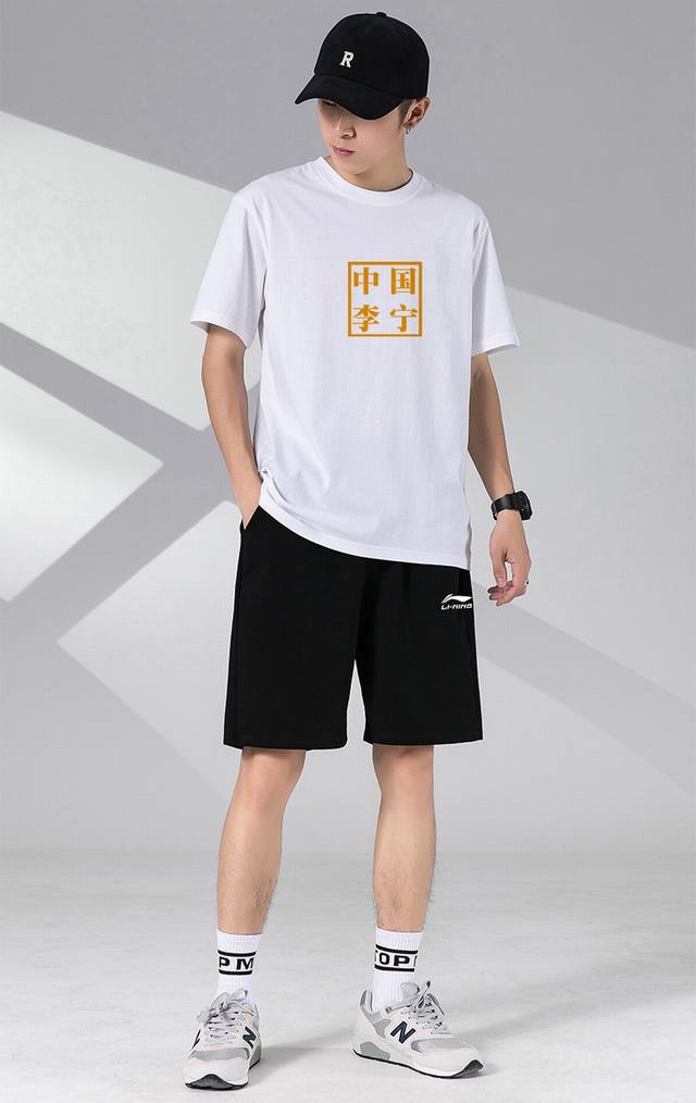 Li-Ning New Short-Sleeve Shorts Sports Set! Versatile And Flattering For Everyon