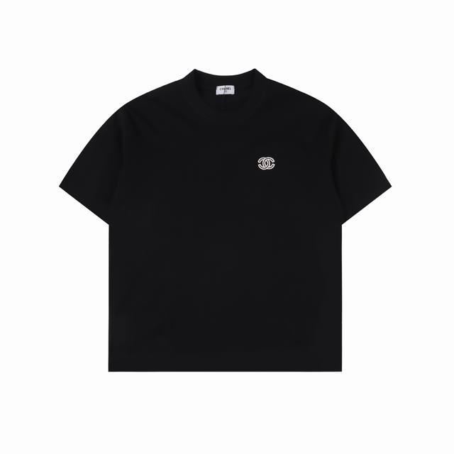 Chanel 25Ss Embroidered Small Label Short-Sleeve T-Shirt The Fabric Is Made Of C