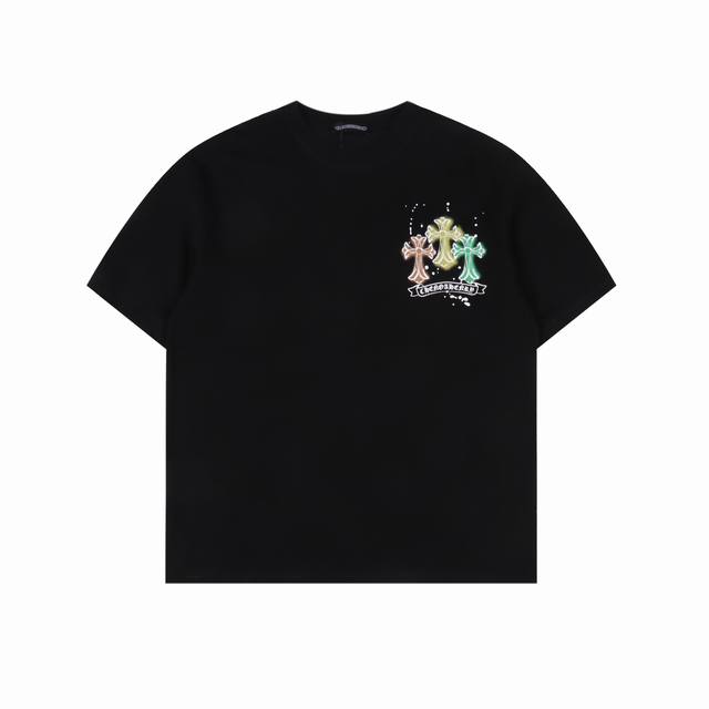 Chrome Hearts Neon Cross Print Short-Sleeve Shirt: Fabric Made From Combed Cotto