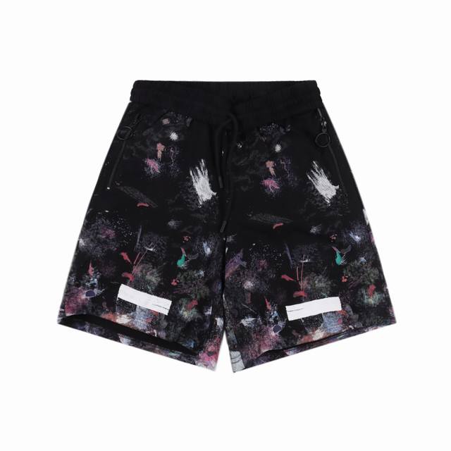 Off White C O Virgil 17Ss Starry Night Fireworks Splash Print Shorts Made From 3